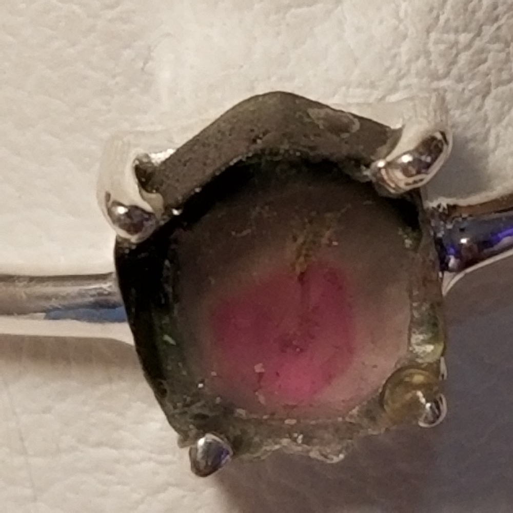 Genuine Watermelon Tourmaline Ring